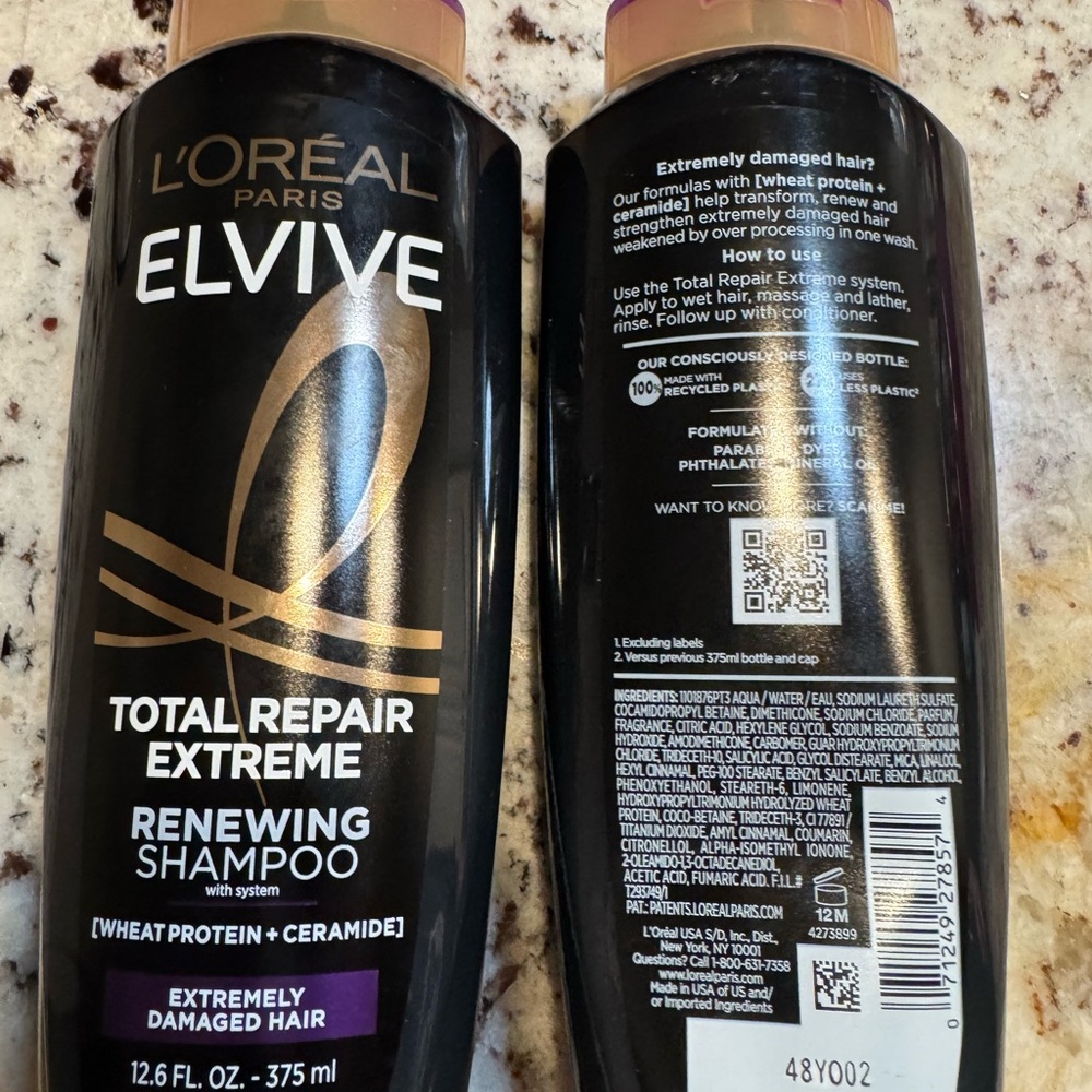 new L'Oreal Elvive Total Repair Extreme Shampoo  2 item bundle